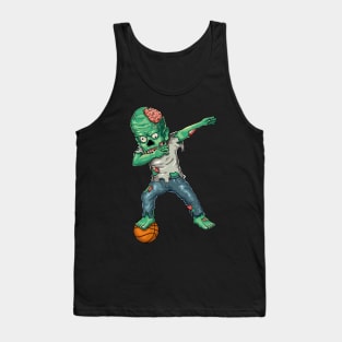 Funny Halloween - Dabbing Zombie Basketball Lover Gift Tank Top